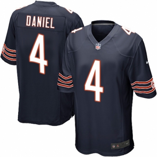Men's Nike Chicago Bears #4 Chase Daniel Game Navy Blue Team Color NFL Jersey