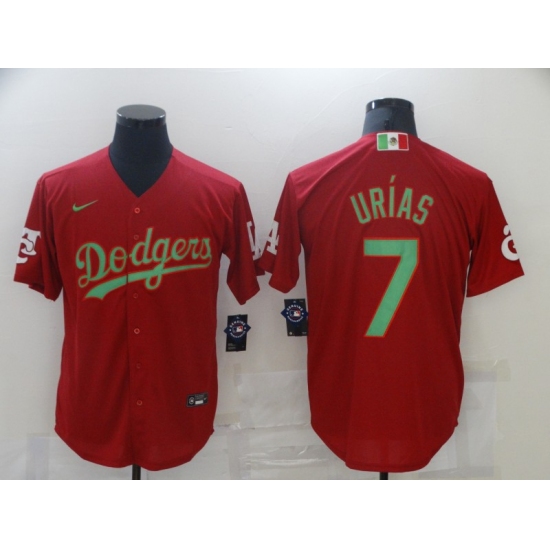Men's Nike Los Angeles Dodgers #7 Julio Urias Red Gold Authentic Jersey - Ujersey