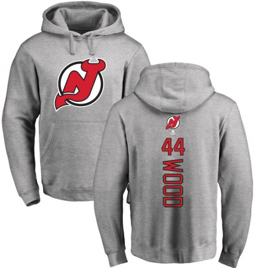 NHL Adidas New Jersey Devils #44 Miles Wood Ash Backer Pullover Hoodie - ujerseystore