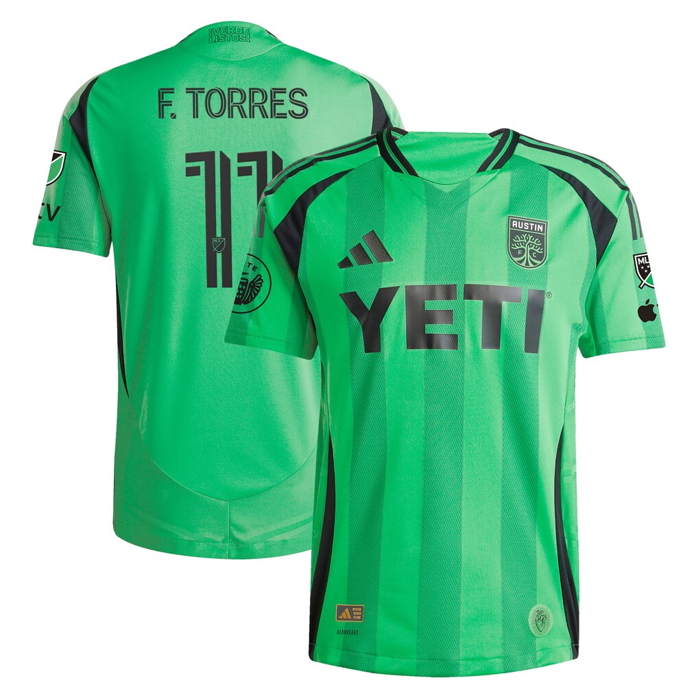 Men's Austin FC Facundo Torres adidas Green 2025 The Heartbeat On-Field Authentic Jersey - Ujersey