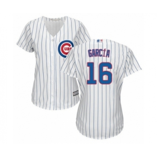 Women's Chicago Cubs #16 Robel Garcia Authentic White Home Cool Base Baseball Player Jersey - Ujersey
