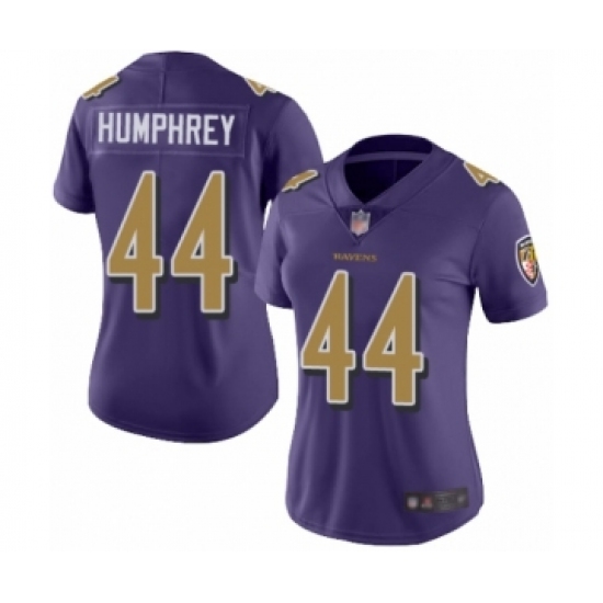 Women's Baltimore Ravens #44 Marlon Humphrey Limited Purple Rush Vapor Untouchable Football Jersey - Ujersey