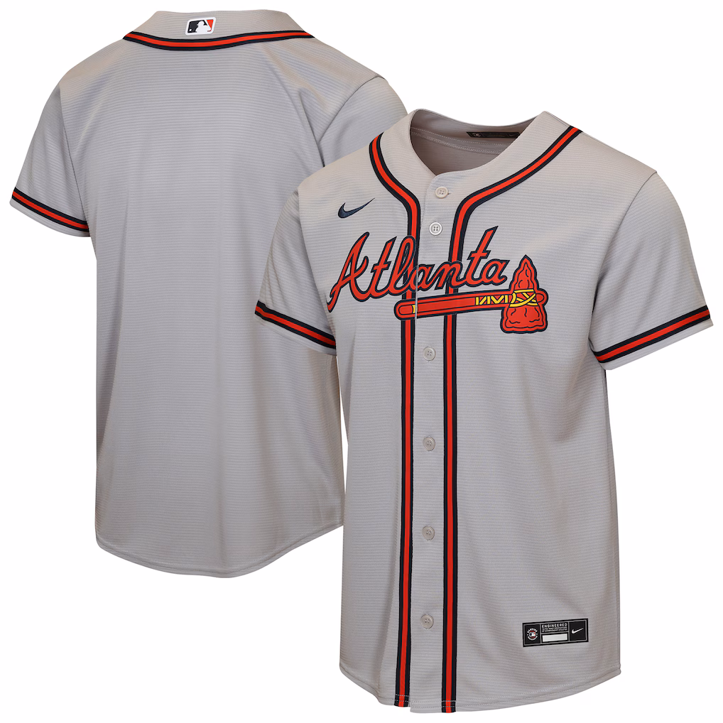 Youth Atlanta Braves Nike Gray Road Replica Jersey - U-jersey