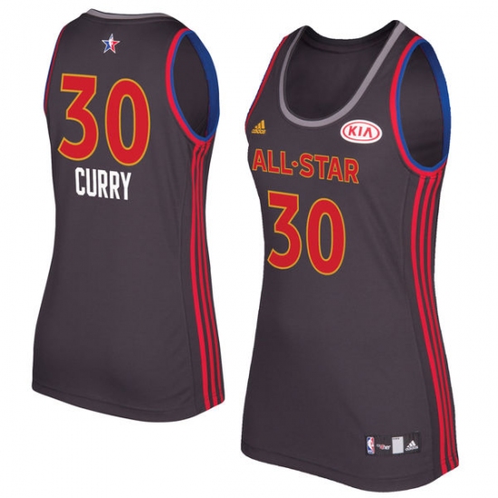 Women's Adidas Golden State Warriors #30 Stephen Curry Authentic Charcoal 2017 All Star NBA Jersey - Ujersey