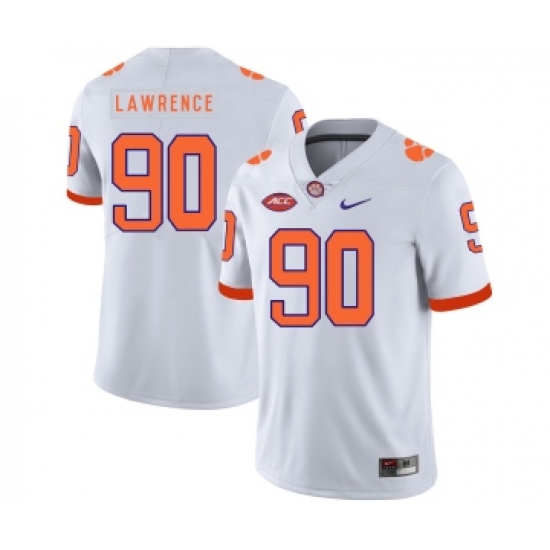 Clemson Tigers 90 Dexter Lawrence White Nike College Football Jersey - Ujersey