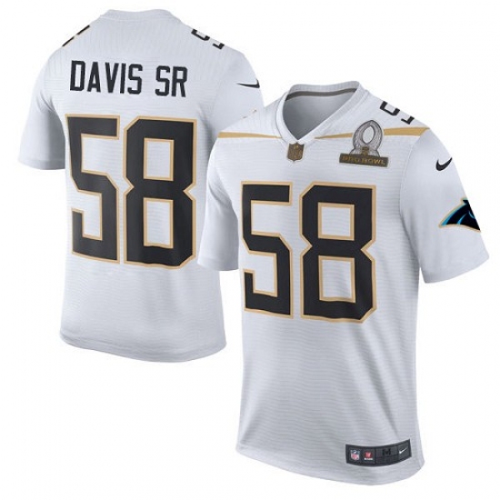 Men's Nike Carolina Panthers #58 Thomas Davis Elite White Team Rice 2016 Pro Bowl NFL Jersey - Ujersey