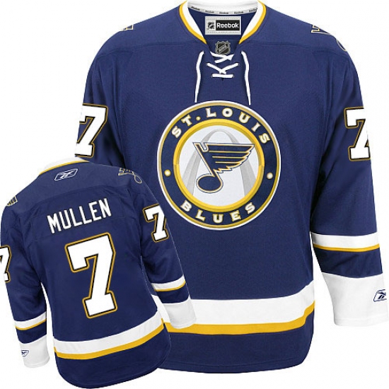 Men's Reebok St. Louis Blues #7 Joe Mullen Authentic Navy Blue Third NHL Jersey - Ujersey