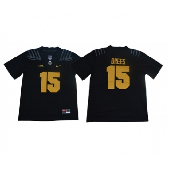 Purdue Boilermakers 15 Drew Brees Black Nike College Football Jersey - Ujersey
