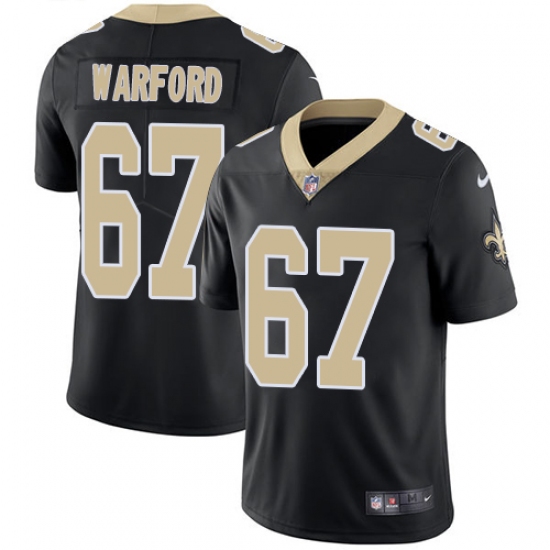Youth Nike New Orleans Saints #67 Larry Warford Black Team Color Vapor Untouchable Limited Player NFL Jersey - Ujersey