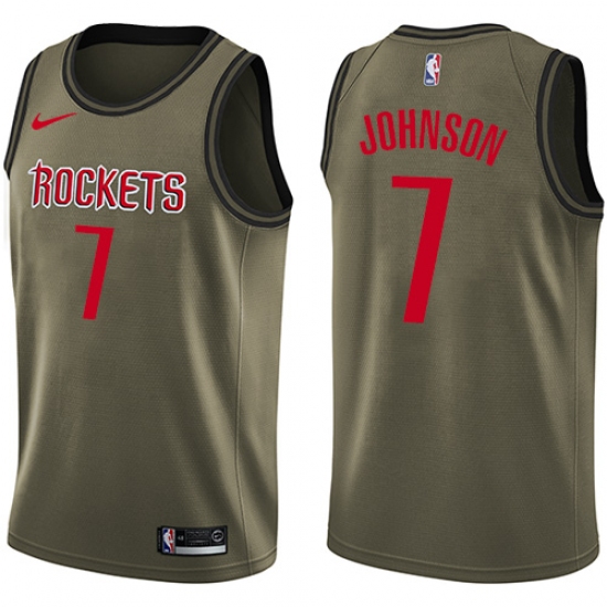 Youth Nike Houston Rockets #7 Joe Johnson Swingman Green Salute to Service NBA Jersey - Ujersey