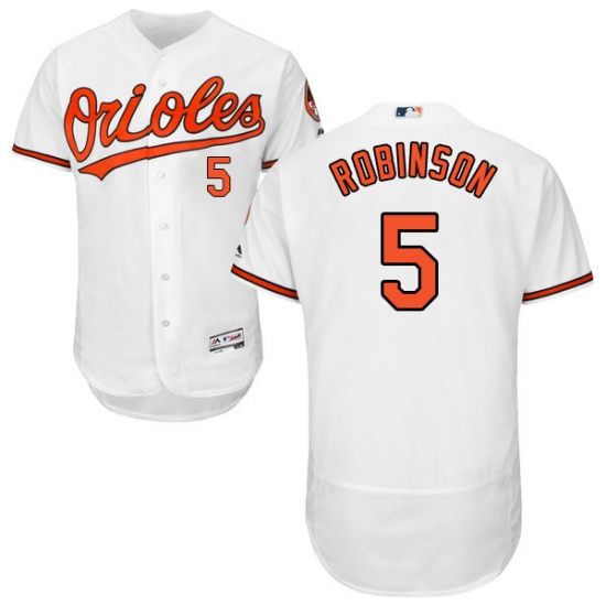 Men's Majestic Baltimore Orioles #5 Brooks Robinson White Home Flex Base Authentic Collection MLB Jersey - Ujersey