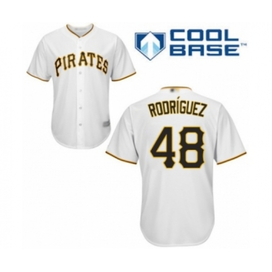 Youth Pittsburgh Pirates #48 Richard Rodriguez Authentic White Home Cool Base Baseball Player Jersey - Ujersey