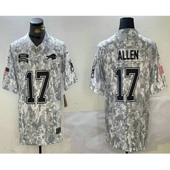 Men's Buffalo Bills #17 Josh Allen 2024 FUSE Arctic Camo Salute to Service Limited Stitched Jersey - Ujersey