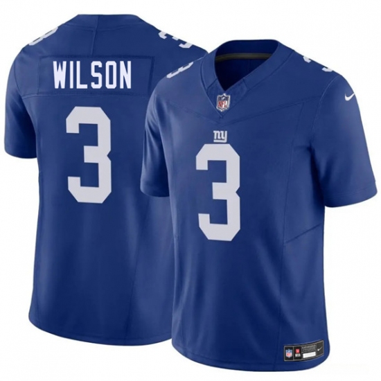 Men's New York Giants #3 Russell Wilson Blue 2025 F.U.S.E. Vapor Untouchable Limited Football Stitched Jersey - Ujersey