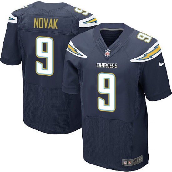 Men's Nike Los Angeles Chargers #9 Nick Novak Elite Navy Blue Team Color NFL Jersey - Ujersey