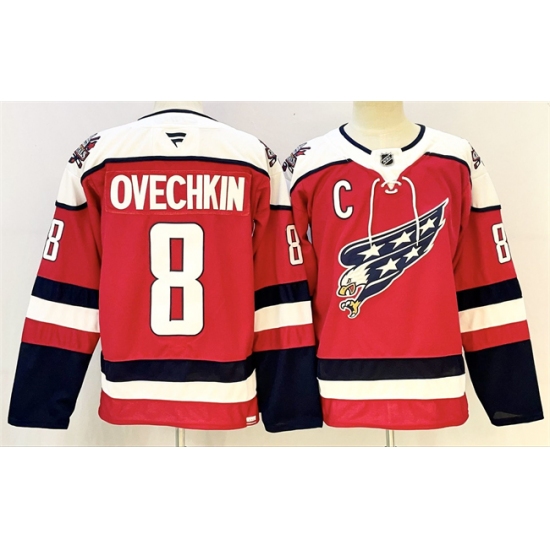 Men's Washington Capitals #8 Alexander Ovechkin Navy With C Stitched Hockey Jersey - ujerseystore