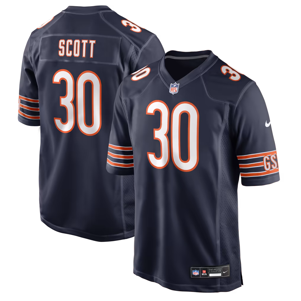Men's Chicago Bears Zavier Scott Nike Navy Team Game Jersey