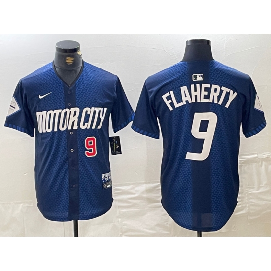 Men's Detroit Tigers #9 Jack Flaherty Number 2024 Navy City Connect Cool Base Limited Stitched Jersey - Ujersey