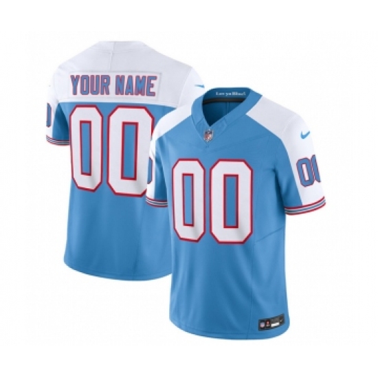 Men's Nike Tennessee Titans Active Player Custom Blue White 2023 F.U.S.E. Vapor Limited Throwback Football Stitched Jersey