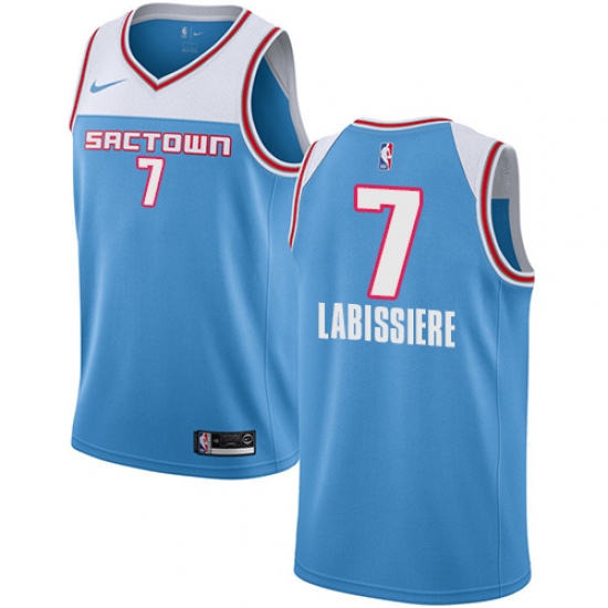Men's Nike Sacramento Kings #7 Skal Labissiere Swingman Blue NBA Jersey - 2018 19 City Edition - Ujersey