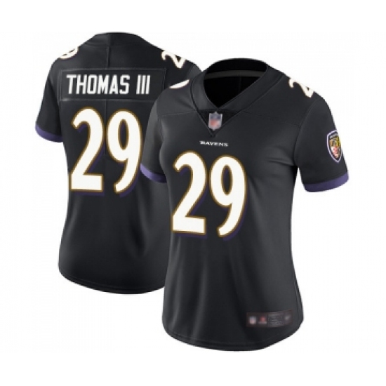 Women's Baltimore Ravens #29 Earl Thomas III Black Alternate Vapor Untouchable Limited Player Football Jersey - Ujersey