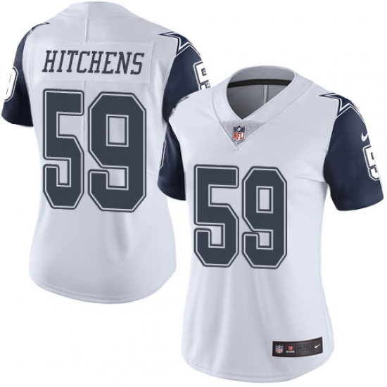 Women's Nike Dallas Cowboys #59 Anthony Hitchens Limited White Rush Vapor Untouchable NFL Jersey - Ujersey