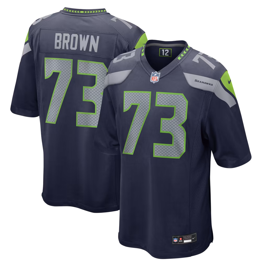 Men's Seattle Seahawks Logan Brown Nike College Navy Team Game Jersey - Ujersey