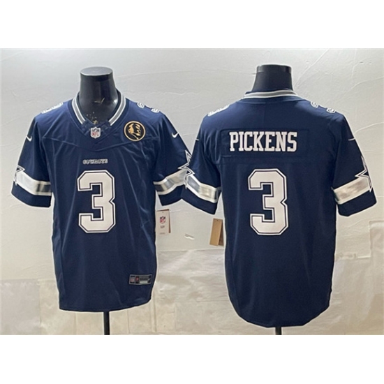 Men's Dallas Cowboys #3 George pickens Navy F.U.S.E. With John Madden Vapor Limited Football Stitched Jersey - Ujersey