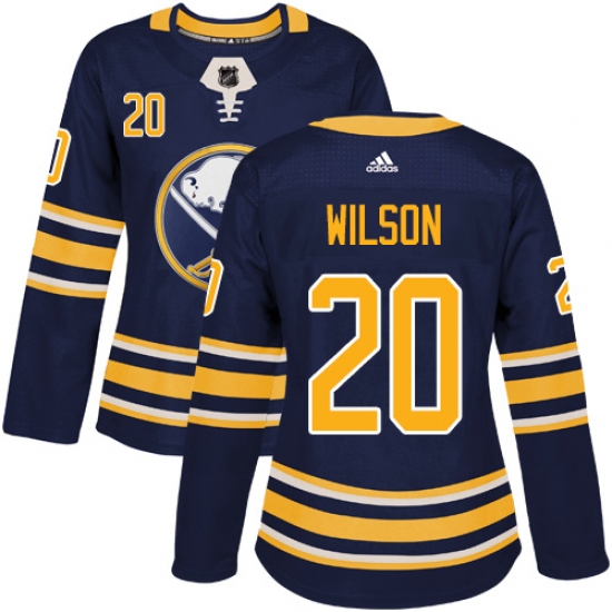 Women's Adidas Buffalo Sabres #20 Scott Wilson Authentic Navy Blue Home NHL Jersey - Ujersey