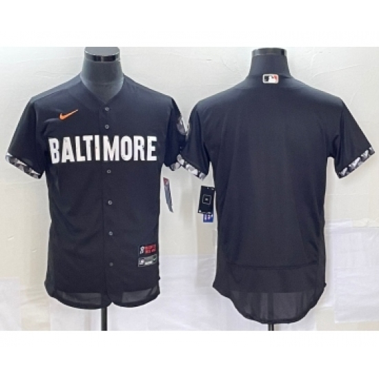 Men's Baltimore Orioles Blank Black 2023 City Connect Flex Base Stitched Jersey - Ujersey