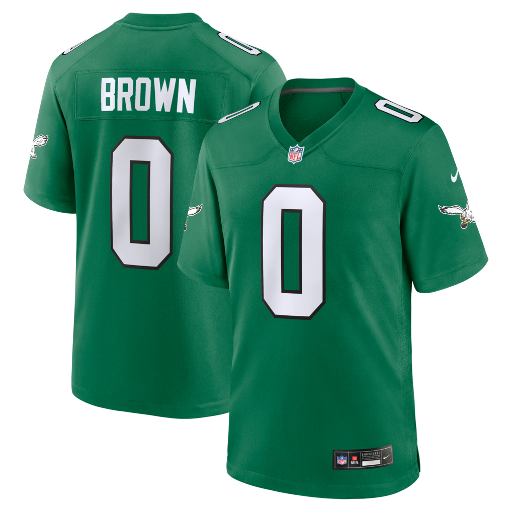 Men's Philadelphia Eagles Marquise Brown Nike Kelly Green Alternate Game Jersey - U-jersey