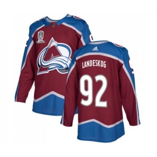 Men's Colorado Avalanche #92 Gabriel Landeskog 2022 Stanley Cup Champions Patch Stitched Jersey - Ujersey