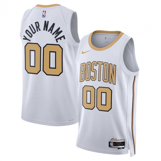 Men's Boston Celtics Active Player Custom White 2025-26 City Edition Swingman Stitched Basketball Jersey - Ujersey