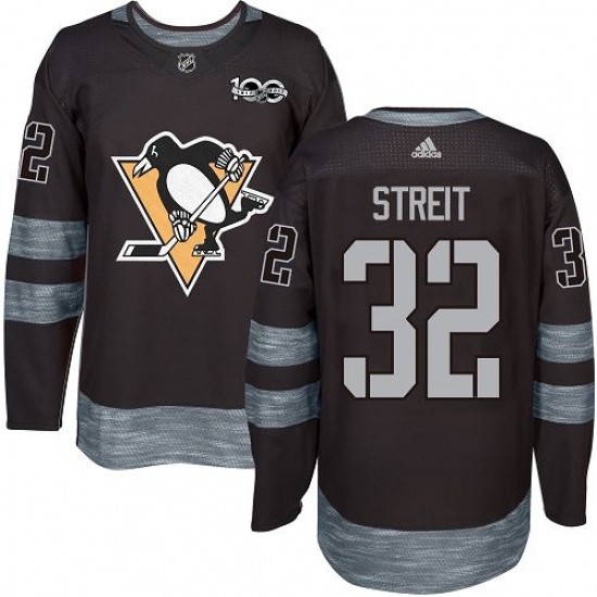 Men's Adidas Pittsburgh Penguins #22 Matt Hunwick Authentic Black 1917-2017 100th Anniversary NHL Jersey - Ujersey