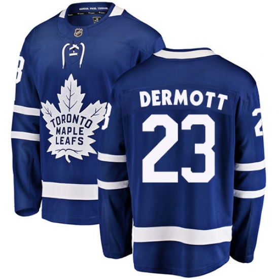 Men's Toronto Maple Leafs #23 Travis Dermott Authentic Royal Blue Home Fanatics Branded Breakaway NHL Jersey - Ujersey