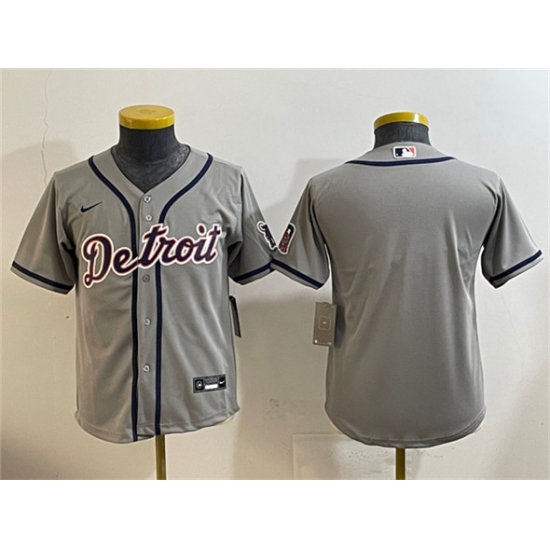 Youth Detroit Tigers Blank Gray Cool Base Stitched Baseball Jersey - Ujersey