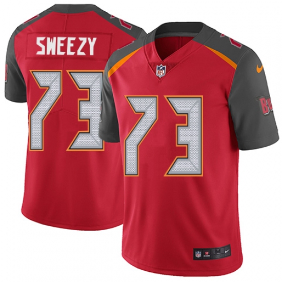Youth Nike Tampa Bay Buccaneers #73 J. R. Sweezy Red Team Color Vapor Untouchable Limited Player NFL Jersey - Ujersey