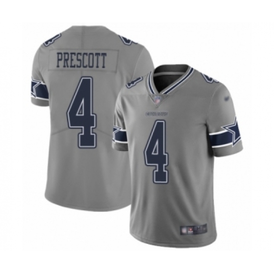 Women's Dallas Cowboys #4 Dak Prescott Limited Gray Inverted Legend Football Jersey - Ujersey