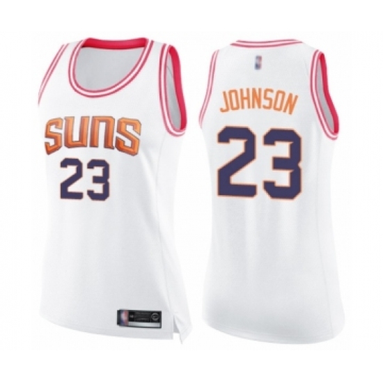 Women's Phoenix Suns #23 Cameron Johnson Swingman White Pink Fashion Basketball Jersey - Ujersey