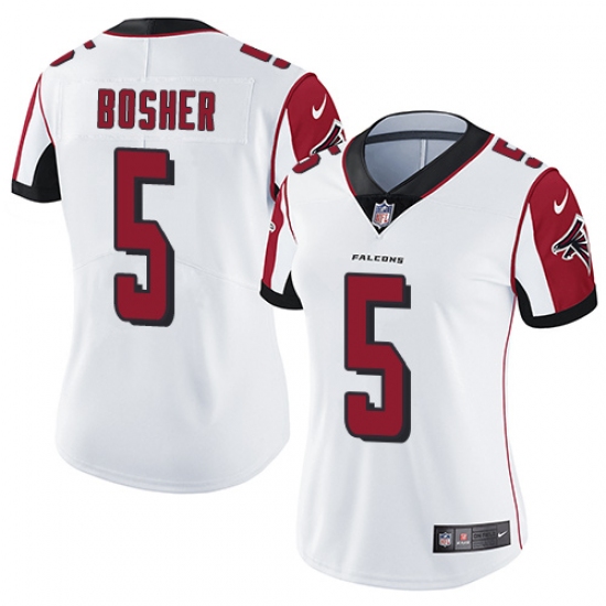 Women's Nike Atlanta Falcons #5 Matt Bosher White Vapor Untouchable Limited Player NFL Jersey - Ujersey