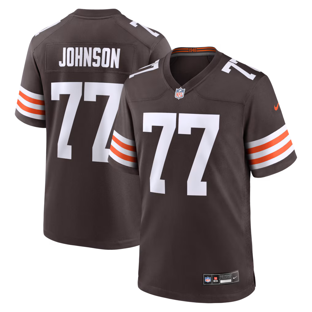 Men's Cleveland Browns Zion Johnson Nike Brown Team Game Jersey