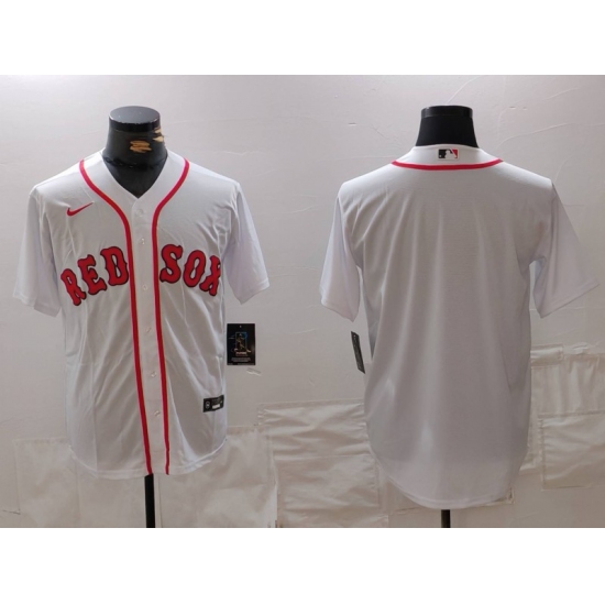 Men's Boston Red Sox Blank White Cool Base Stitched Jersey - Ujersey