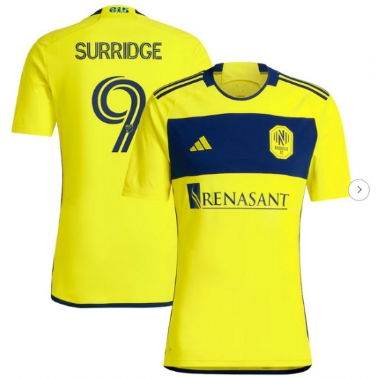 Mens Nashville SC Sam Surridge adidas Yellow 2024 The 615 Kit Replica Player Jersey - Ujersey