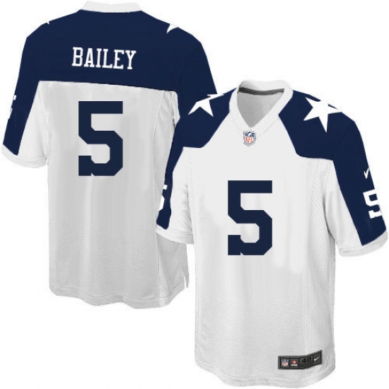 Men's Nike Dallas Cowboys #5 Dan Bailey Game White Throwback Alternate NFL Jersey - Ujersey