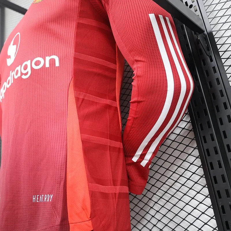 Manchester United Home Long Sleeve Football Jersey Shirt 2024/25 - Ujersey NHL