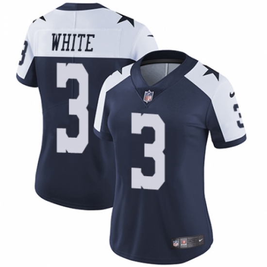 Women's Nike Dallas Cowboys #3 Mike White Navy Blue Throwback Alternate Vapor Untouchable Limited Player NFL Jersey - Ujersey