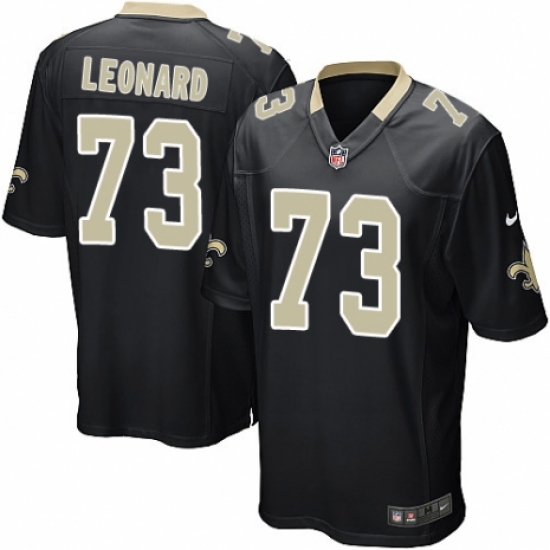Men's Nike New Orleans Saints #73 Rick Leonard Game Black Team Color NFL Jersey - Ujersey