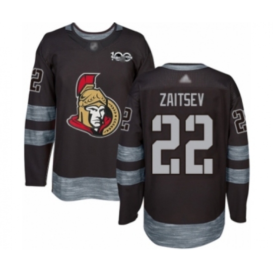 Men's Ottawa Senators #22 Nikita Zaitsev Authentic Black 1917-2017 100th Anniversary Hockey Jersey - Ujersey