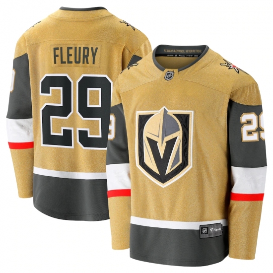 Men's Vegas Golden Knights #29 Marc-Andre Fleury Fanatics Branded Gold 2020-21 Alternate Premier Breakaway Player Jersey - Ujersey