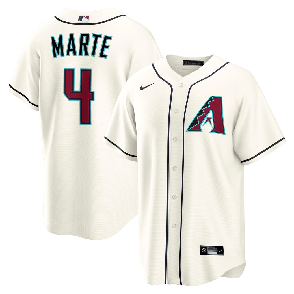Men's  Arizona Diamondbacks Ketel Marte Nike Cream Home Replica Jersey